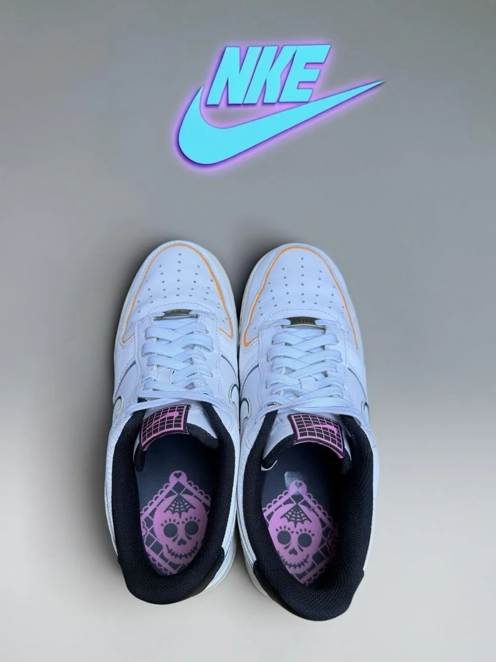 Nike Air Force 1 Low Day of the Dead White Black Skull Sneaker CT1138-100